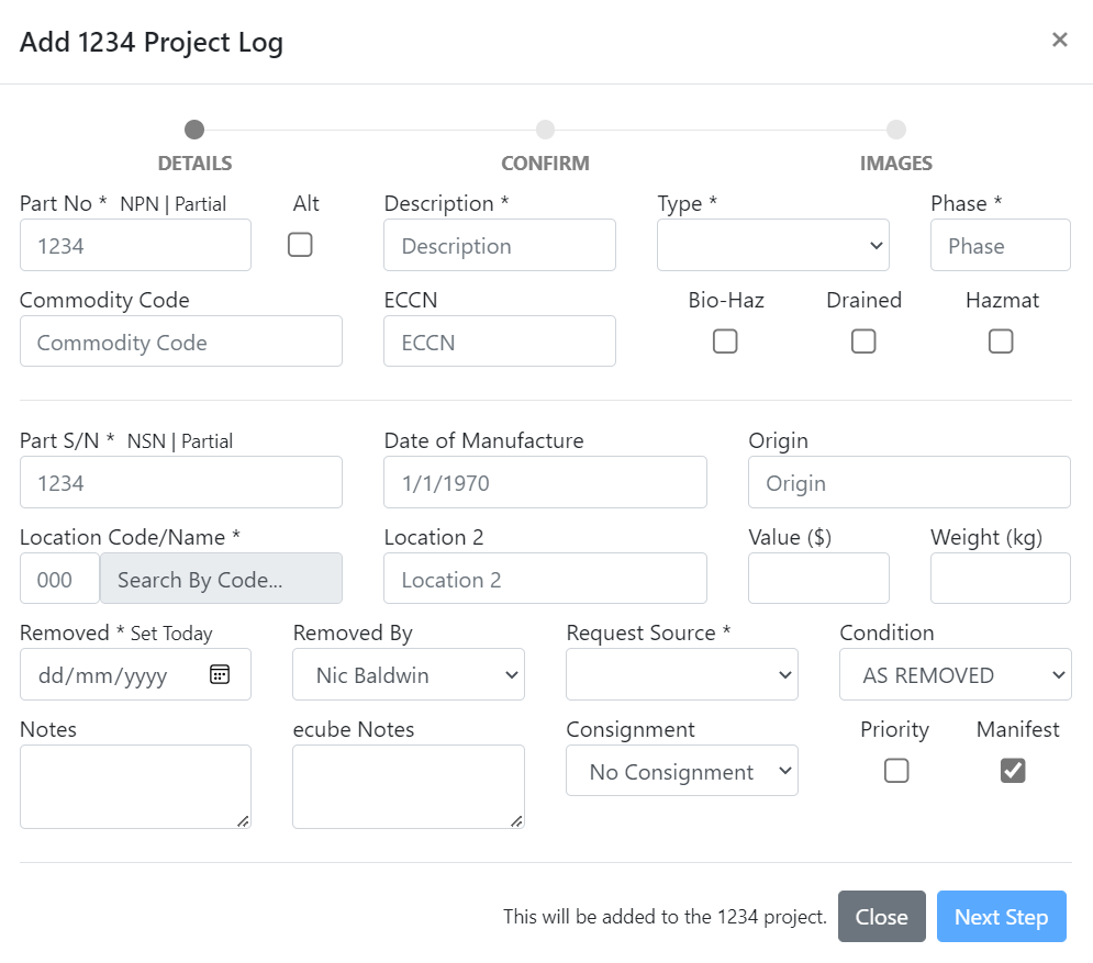 Logging Form